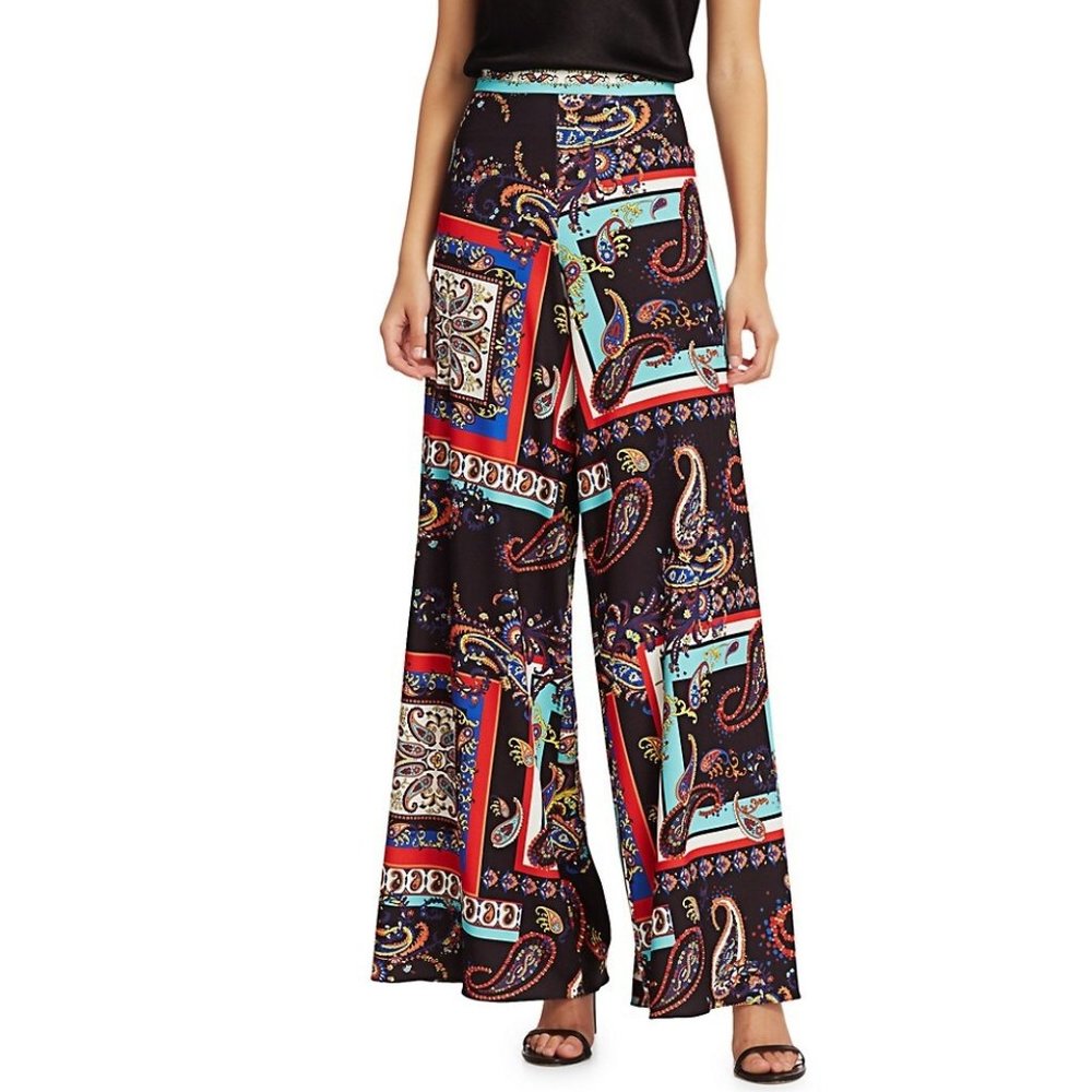 Alice + Olivia Athena Paisley Wide Leg Pants